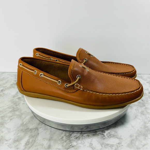 Sandrino Driving Loafers Mens 10.5D Rust Tan Leather Spain Penny Slip On Comfort - Picture 1 of 9